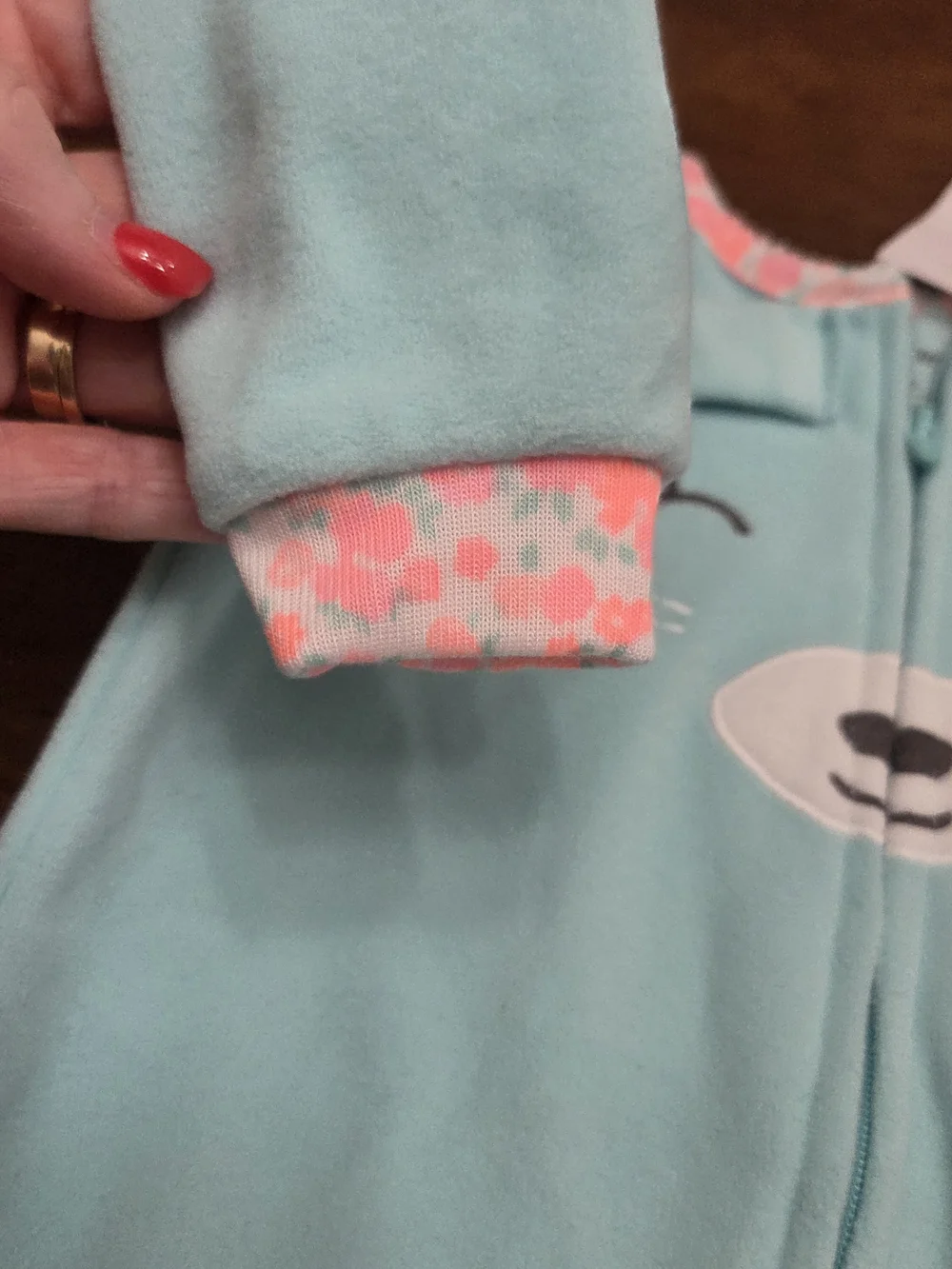 Carter's Aqua Blue Fleece Baby One-Piece Footed Pajamas - NWT